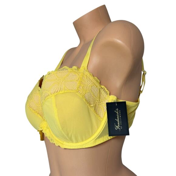 NWT! Frederick's of Hollywood Karoline Countour Yellow Balconnet Bra 32F - Picture 5 of 7